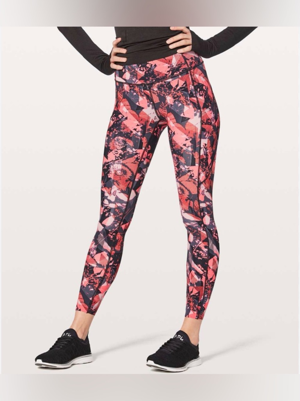 Lululemon Fast & Free 7/8 Multi Printed Performance Leggings Size 4